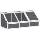Casetta per Tartarughe di Terra 120x55x50A cm senza Fondo in Legno e Acciaio Grigio e Bianco  