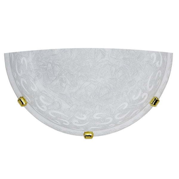 acquista Applique 1xE27 Ganci Oro Vetro Screpolato Bianco E-Energy Asia