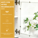 Mobile Dispensa da Cucina 80x48x170 cm con Ante in Vetro Bianco   