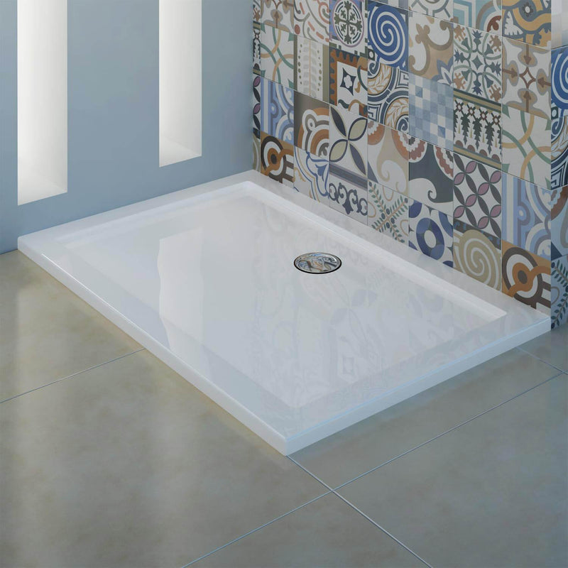 Piatto Doccia in Acrilico Fosterberg Floret 3 Bianco Lucido Varie Misure