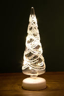 Set 2 Alberi Coni Decorativi con Led H30 cm 