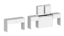 Set 2 Panche Allungabili 66/290x25x45 cm Pratika Singola A e B Bianco Lucido  