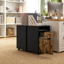 Cassettiera Portadocumenti da Ufficio Ripiano e 2 Cassetti 40x35x60 cm Marrone e Nero 