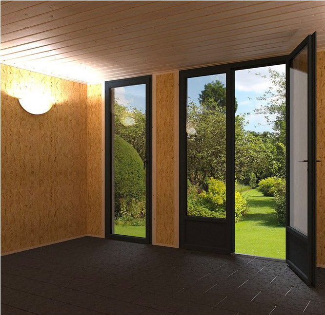 Casetta Abitabile da Giardino 3,65x2,99m Senza Pavimento con Pareti Isolanti Decor Home 9m²