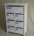 Cassettiera in Legno 7 Cassetti 50x25H76,6cm Lavanda