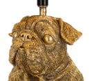 Lampada da Tavolo Dog Ø26x43,8 cm in Resina e Ferro e Tessuto Oro e Nero      