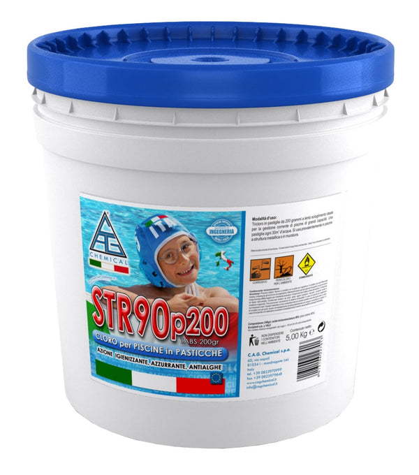 prezzo Cloro in Pastiglie da 200gr per Piscina 5 Kg Cag Chemical STR90