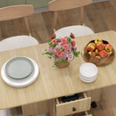 Tavolo Pieghevole 120x60x76,5 cm con 2 Cassetti e Armadietto 6 Rotelle e Freni Color Legno      