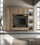 Parete Attrezzata Mobili Soggiorno Mobile TV Vetrina in Melaminico 258x42x210cm TFT Sax Rovere