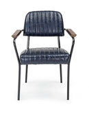 Set 2 Sedie Imbottite 60x63x81 cm Nelly in Ecopelle Blu Vintage