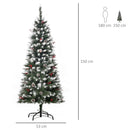 Albero di Natale Artificiale Innevato 150 cm 408 Rami con Pigne Verde