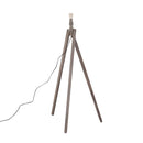 Lampada da Terra Tripode in Legno con Paralume in Lino Beige 146 cm 