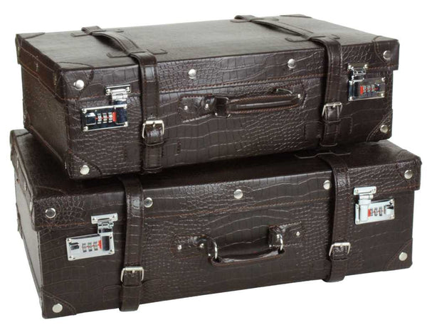 Set 2 Valigie nere in in Similpelle sconto