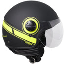 Casco Jet per Scooter Visiera Sagomata CGM Shiny 109S Giallo Fluo Opaco 