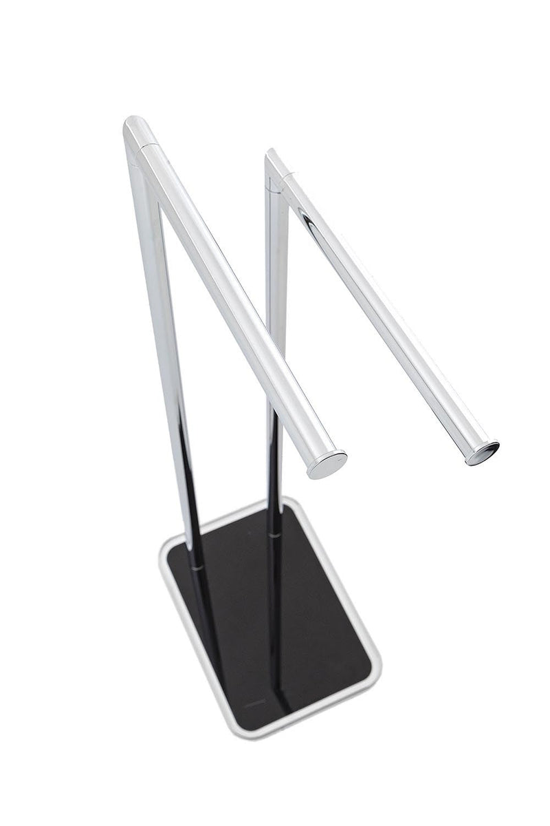 Piantana Portasciugamani da Bagno in Acciaio 28x20x78cm TFT Accessories Nera Cromo