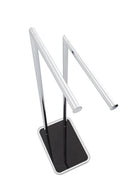 Piantana Portasciugamani da Bagno in Acciaio 28x20x78cm TFT Accessories Nera Cromo
