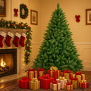 Albero di Natale Canberra 240 cm 1586 Punte Foltissimo con Innesto Rapido e Base in Metallo in PVC e PE Verde      