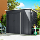 Casetta Box da Giardino 234x132x185 cm con 3 Porte Bloccabili in Acciaio Grigio Scuro      