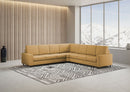 Divano Angolare 7 Posti 286x286x85 cm Sakar in Tessuto Ocra