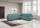 Divano Angolare 6 Posti 281x221x85 cm Karay in Tessuto Petrolio