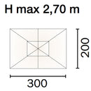 Ombrellone da Giardino 3x2 m Palo Ø38 mm in Alluminio con Manovella Vorghini Stem Antracite e Ecrù