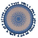 Set 6 Tovagliette Ø38 cm  in Juta VdE Tivoli 1996 Blue Blu e Beige