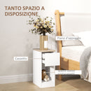 Comodino con Cassetto e Ripiano in Legno 20x30x50 cm Bianco   