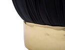 Puff Contenitore Paris Nero Ø41x41 cm in Legno Spugna e Poliestere Nero e Oro