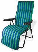 Sedia Sdraio Reclinabile Pieghevole Soriani Righe Verde e Blu