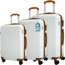 Set 3 Valigie Trolley Rigide da Viaggio Easy Roll Serratura con Codice in ABS Bianco  
