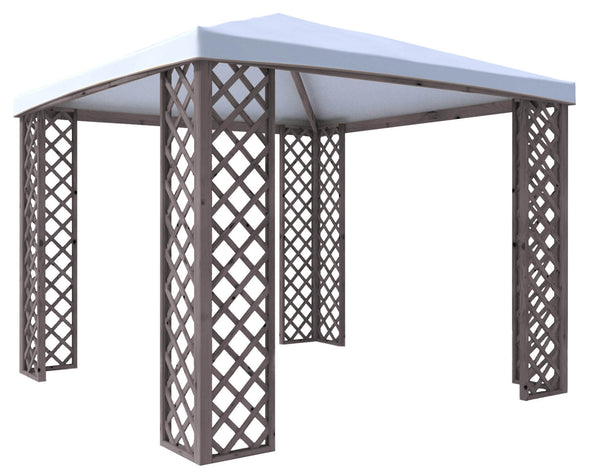 Gazebo da Giardino in Legno 3x3m con Copertura in PVC Taini Fox Pocket Grigio acquista