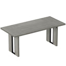 Tavolo da Pranzo in Stile Industriale 180x80x75 cm fino a 8 Persone in Legno e Acciaio Grigio  