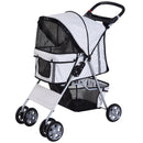 Passeggino per Canii Pieghevole Grigio 75x45x97 cm 
