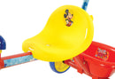 Triciclo a Pedali Primi Passi per Bambini con Maniglione Genitoriale Rimovibile e Vano Contenitore Disney Mickey Mouse Giallo e Rosso  