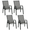 Set 4 Sedie da Giardino Impilabili 54x75,5x95 cm con Braccioli in Metallo e Tessuto a Rete Grigio