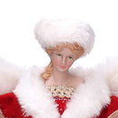 Puntale tessuto angelo bianco e rosso cm Ø22xh30