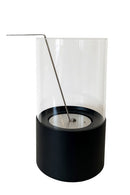 Camino a Bioetanolo da Tavolo Giotto Ø16x27 cm Bruciatore in Acciaio Inox e Lana di Roccia Nero      