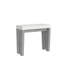 Consolle Allungabile 90-196x40x77 cm in Nobilitato Bianco e Grigio