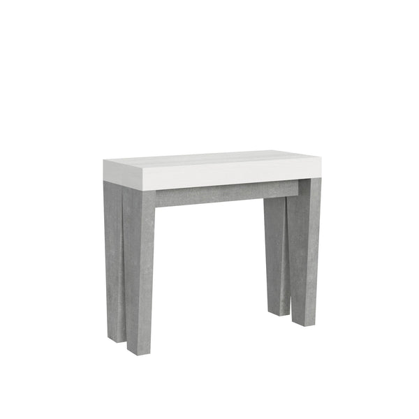Consolle Allungabile 90-300x40x77 cm in Nobilitato Bianco e Grigio acquista