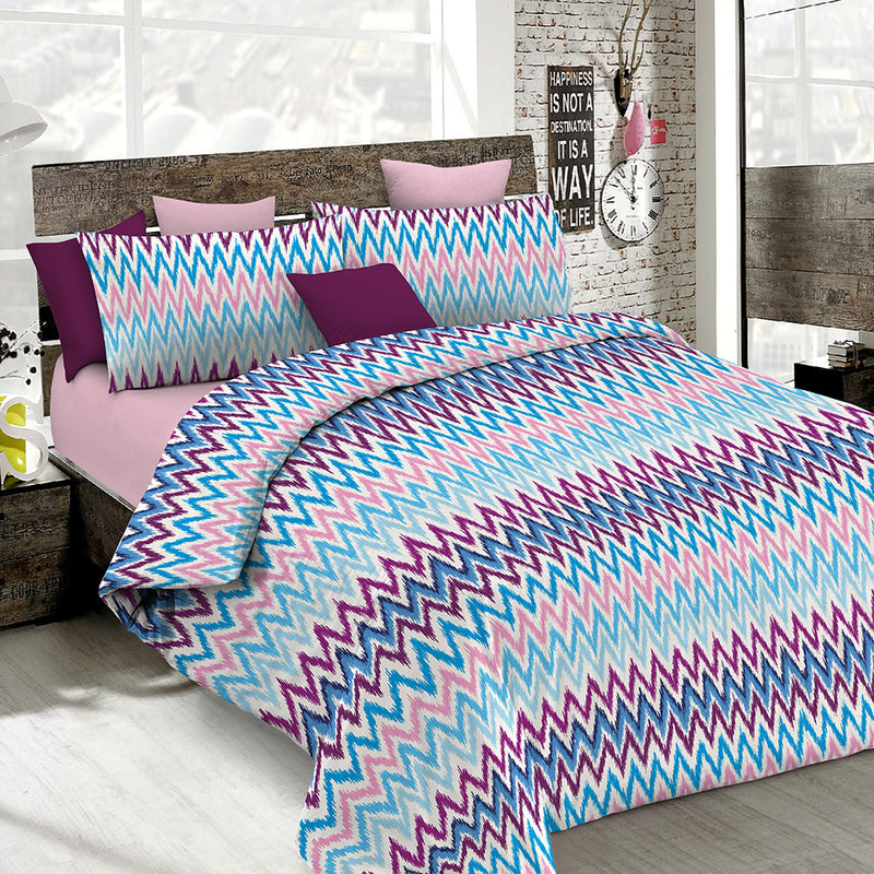 Copripiumino Singolo con Stampa sul Sacco e Federe Doubleface Frequenze