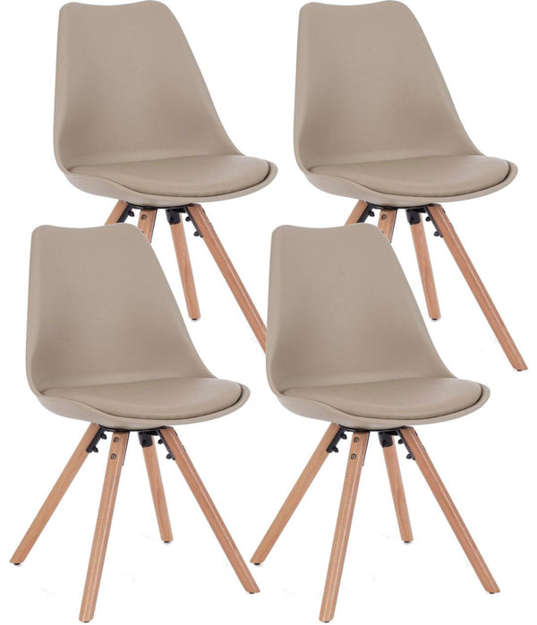 sconto Set 4 Sedie 54x49x83,5 cm in Similpelle Tortora
