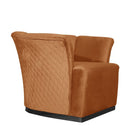 Poltrona Argentario 90x85x70 cm in Velluto Berger mattone base nera