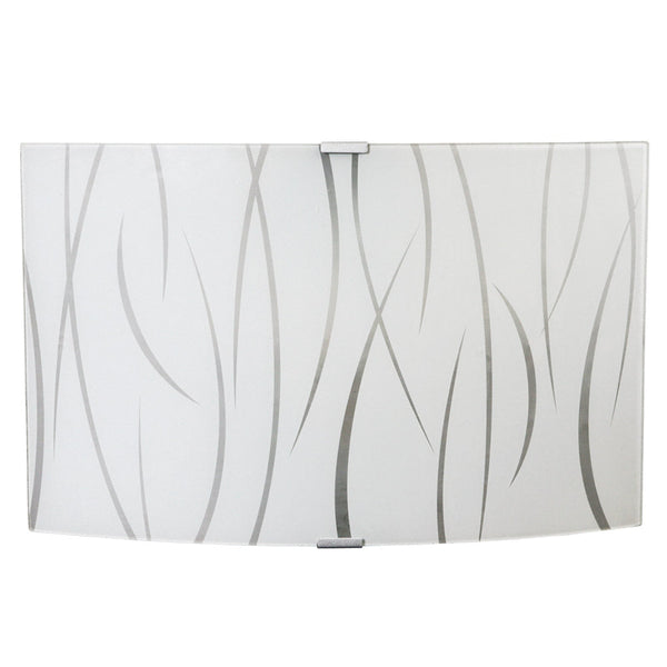 prezzo Applique 1xE27 Montatura Argento Vetro Lastra Bianco E-Energy Simone