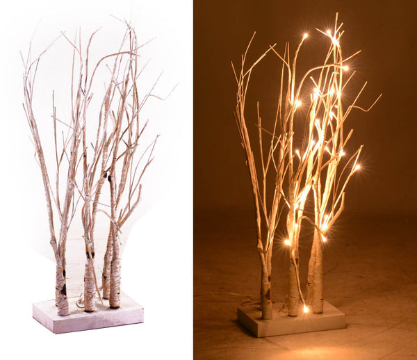 prezzo Albero di Natale Luminoso in Legno H70cm Betulla Bianco