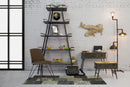 Console Industry con Contenitore 60x29x43,5 cm Legno di Abete e in Ferro Grigio