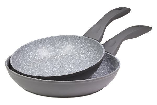Set 2 Padelle 20-24 cm in Alluminio Forgiato Antiaderente Induzione Collection Rocky Grigie online