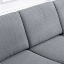 Divano 3 Posti con Cuscini in Tessuto di Lino Grigio scuro 200x82x78 cm 