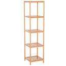 Scaffale Portaoggetti in Bambù a 5 Ripiani 36x36x145 cm 