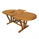 Tavolo Allungabile Ovale Double 150/200x90x74 h cm in Legno di Acacia Marrone