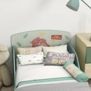 Struttura Letto Singolo per Bambini 77x143x60 cm con Bordi Rialzati e Doghe Verde  
